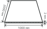 Лист нержавеющий  2х1000х2000  мм.  AISI 304 (08Х18Н10) горячекатаный,  матовый