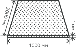 Лист нержавеющий  1х1000х2000 мм.  AISI 201 (12Х15Г9НД) холоднокатаный,  рифленый,  чечевица, давленный